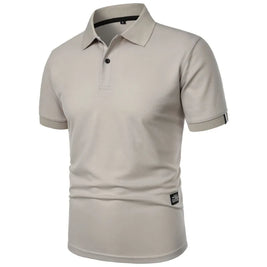 New Solid Color Polo Shirt Men's Short Sleeve Button Tshirts Lapel Lightweight  Streetwear Sport Casual Tops